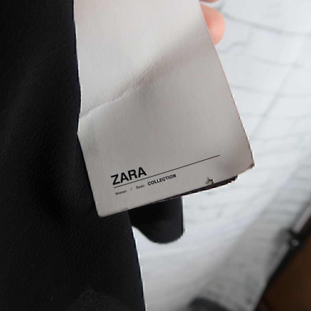 ZARA BLACK RUFFLE NECK SLEEVELESS BODYCON MIDI DRESS SIZE SMALL NWT - Picture 5 of 11